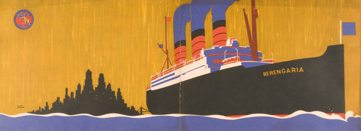 Propagační brožura Cunard Line pro Berengarii, kolem roku 1930 od Louis Fancher