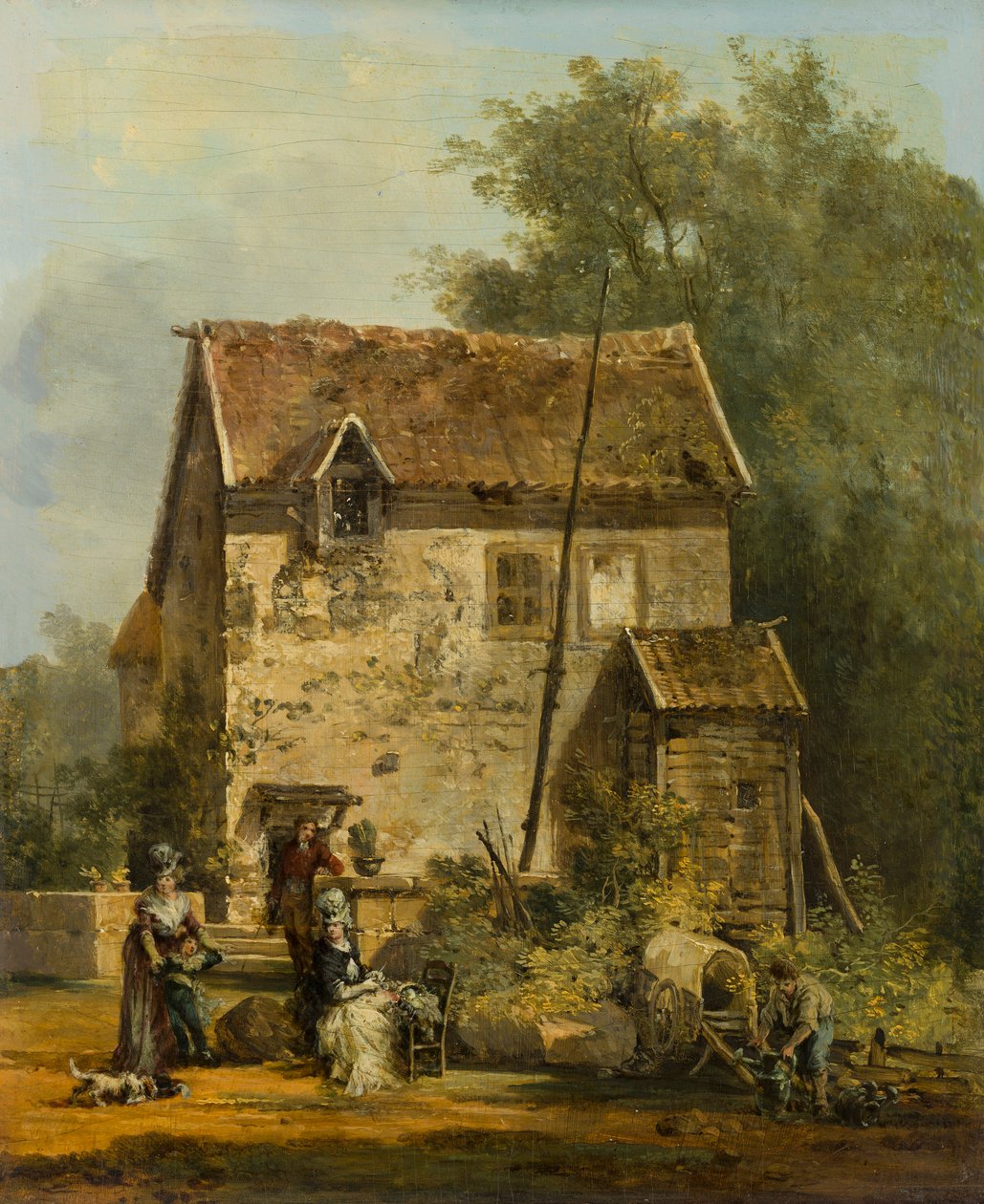 Elegantní společnost na zahradě od Louis Gabriel Moreau