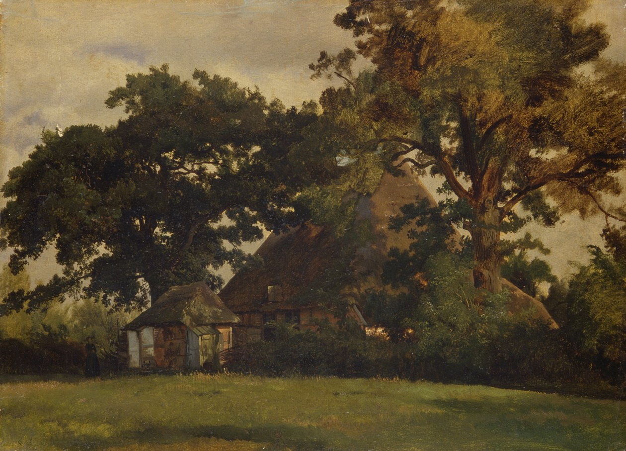 Statek v Sierhagen, 1861 (olej na papíře na dřevě) od Louis Gurlitt