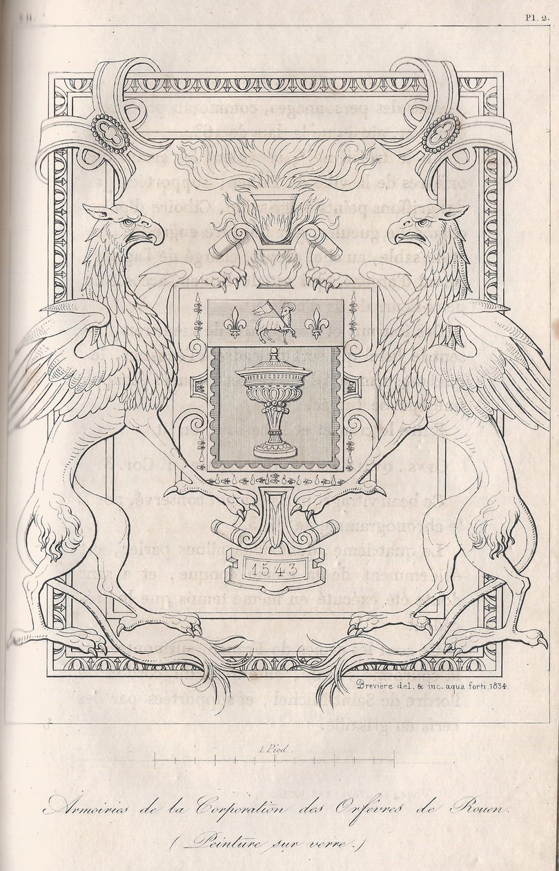 Erb korporací Orfèvres de Rouen od Louis Henri Brévière