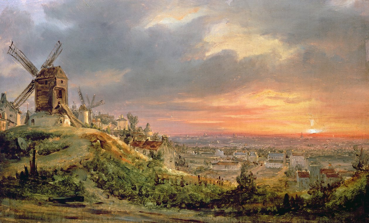 Pohled na Butte Montmartre, c.1830 od Louis Jacques Mande Daguerre