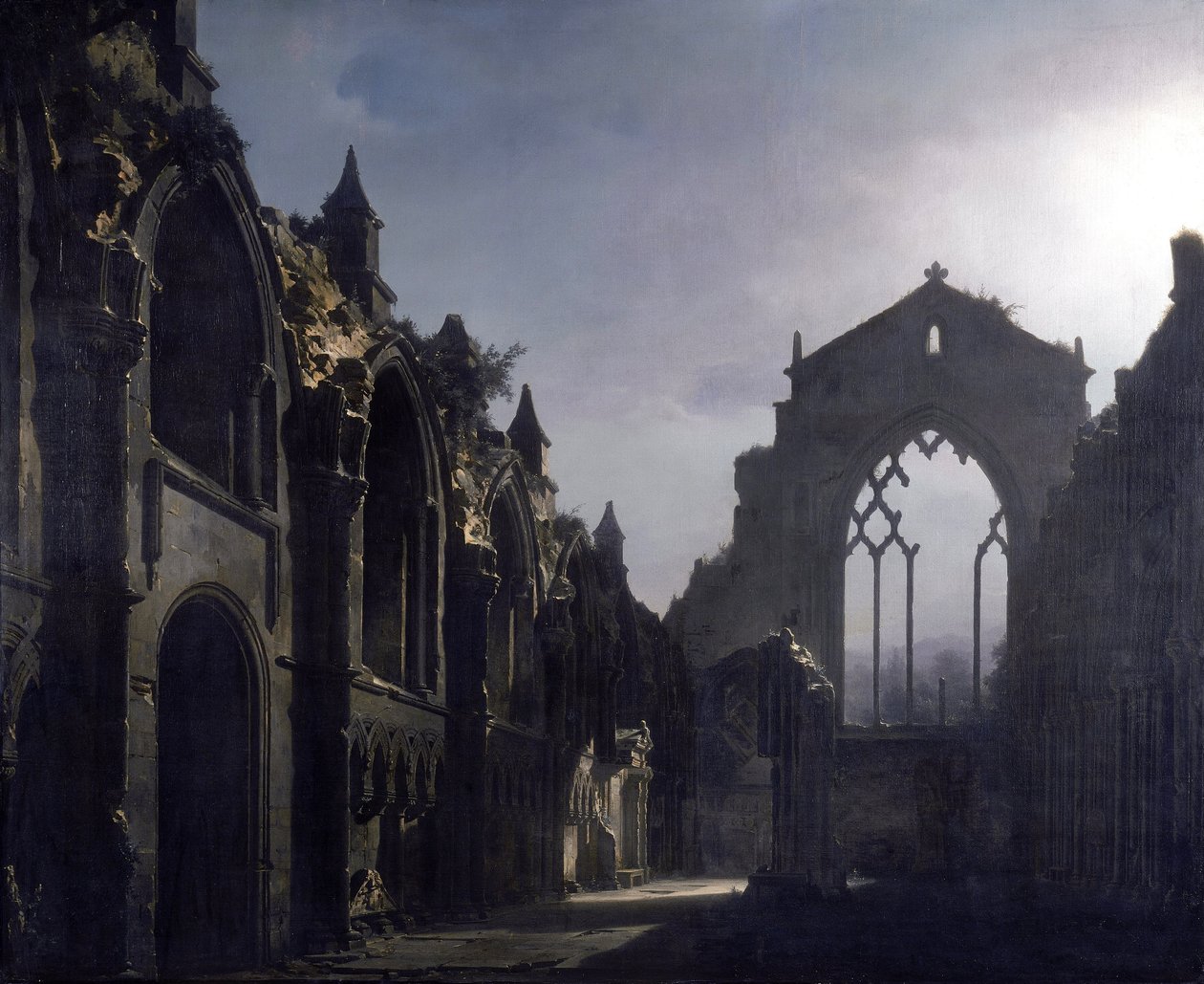 Zřícenina kaple Holyrood od Louis Jacques Mande Daguerre