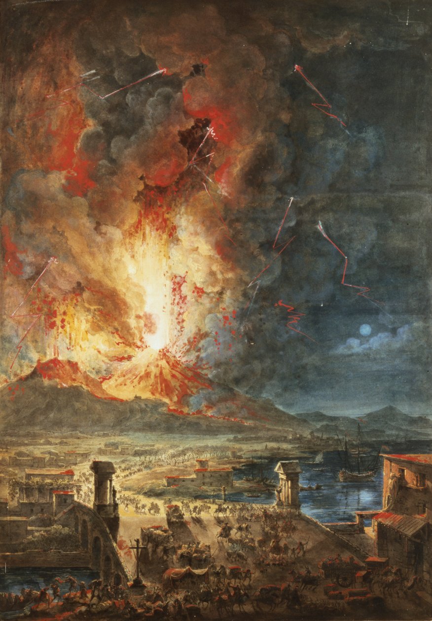 Velká erupce Vesuvu od Louis Jean Desprez