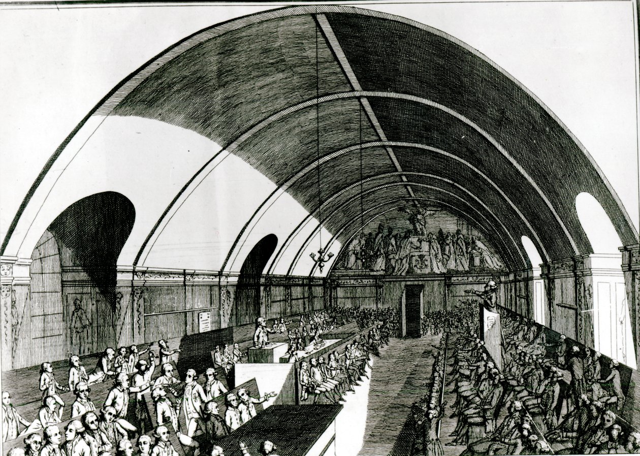 Setkání klubu jakobínů, 1791 od Louis Joseph I Masquelier