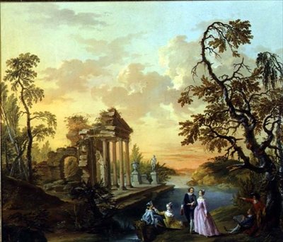 Pocta lásce od Louis Joseph Watteau de Lilleattr. to Watteau