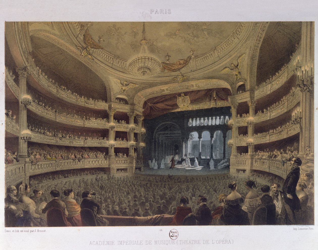 Academie Imperiale de Musique, Paříž, kolem roku 1855 od Louis Jules Arnout