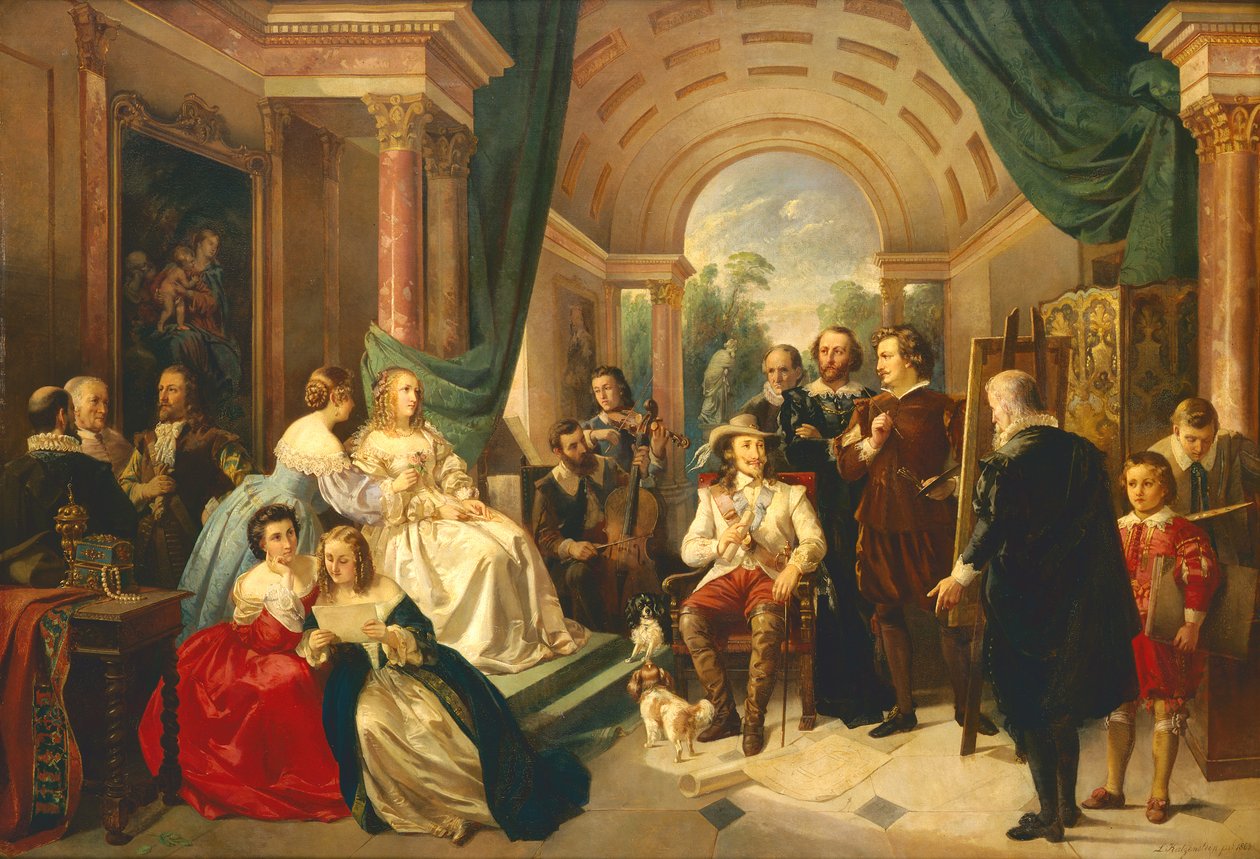 Anthony van Dyck na dvoře Karla I., 1863 od Louis Katzenstein