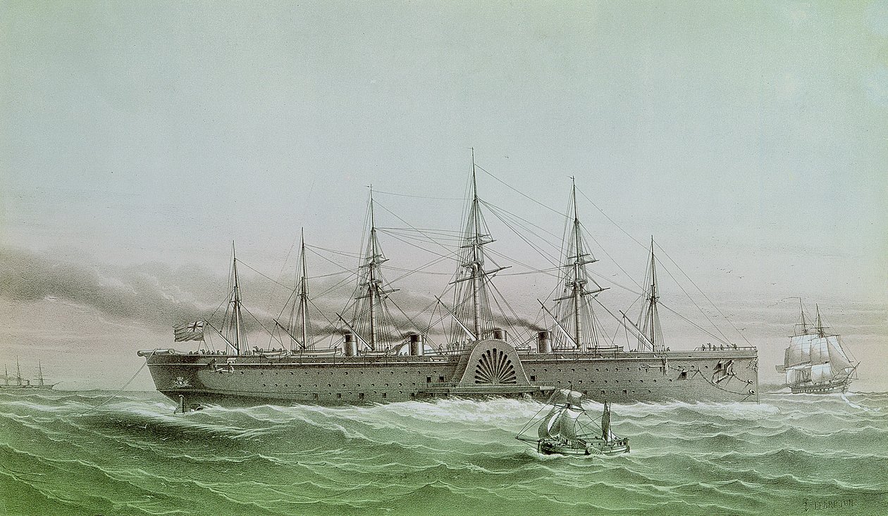 Velký východní pokládkový elektrický kabel mezi Evropou a Amerikou, 1858 od Louis Le Breton