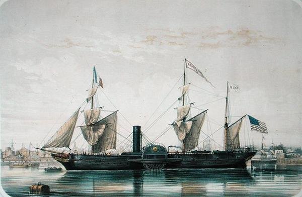 S.S. Franklin ve Floridské pánvi v Le Havre, kolem roku 1851 od Louis Le Breton