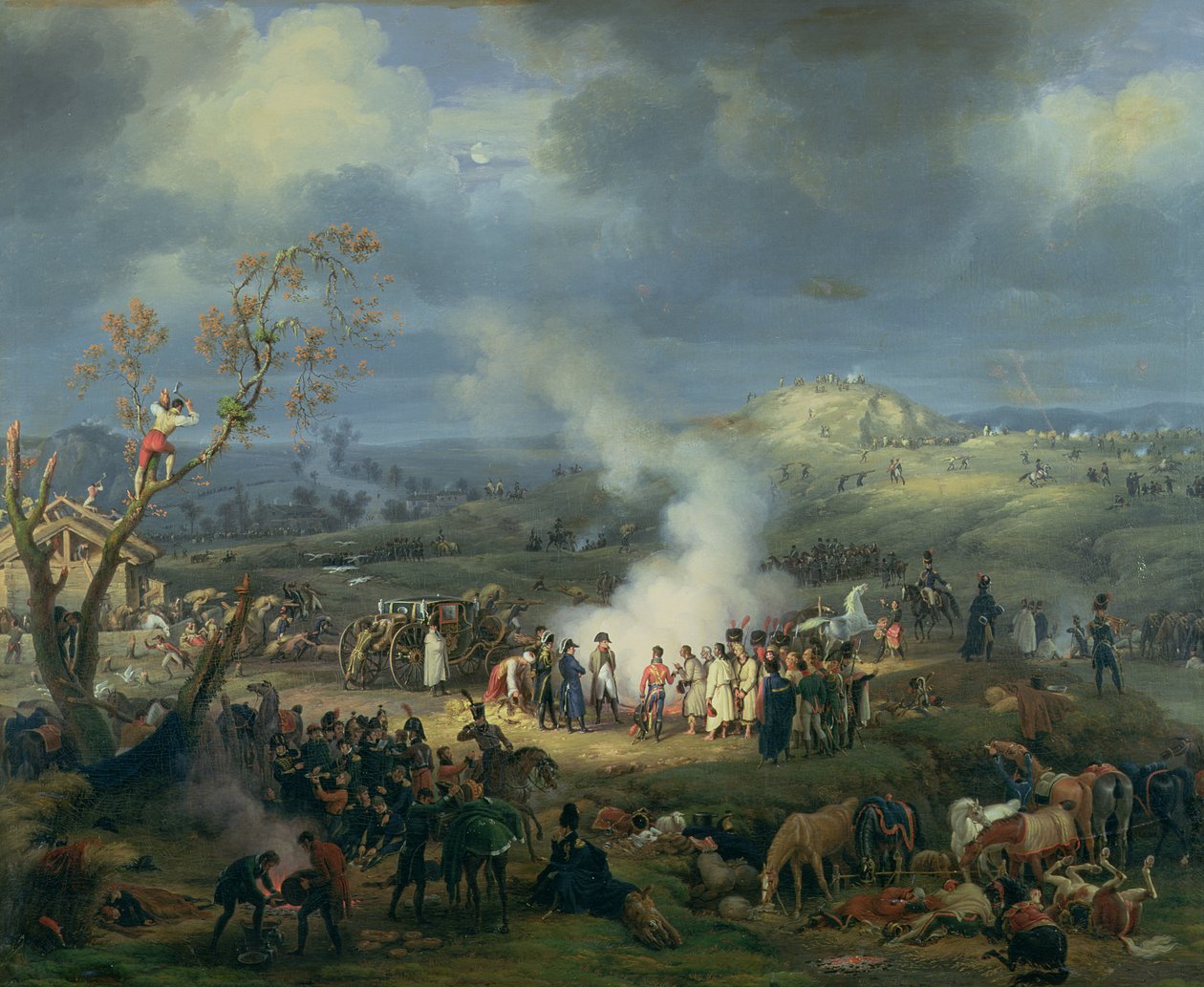 Napoleon (1769-1821) na návštěvě v bivaku v předvečer bitvy u Slavkova, 1. prosince 1805, 1808 od Louis Lejeune