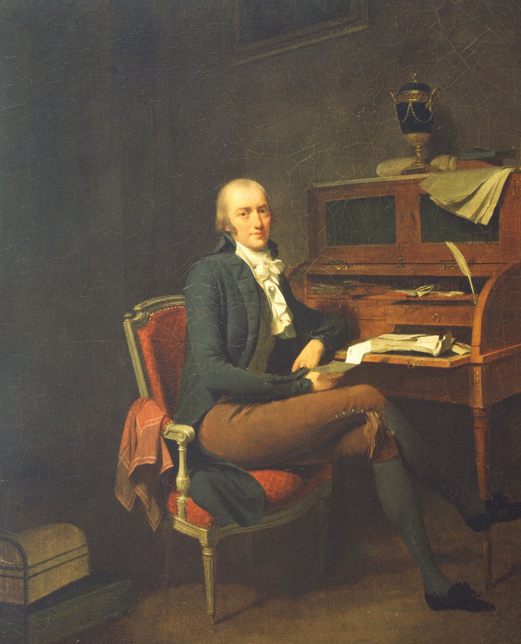Portrét sedícího muže u stolu od Louis Leopold Boilly