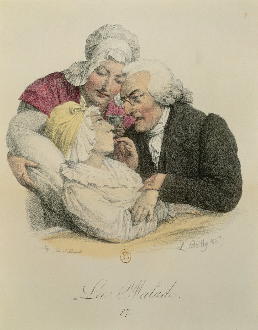 Pacient, vyrytý Francoisem Seraphinem Delpechem (1778-1825) 1827 od Louis Leopold Boilly