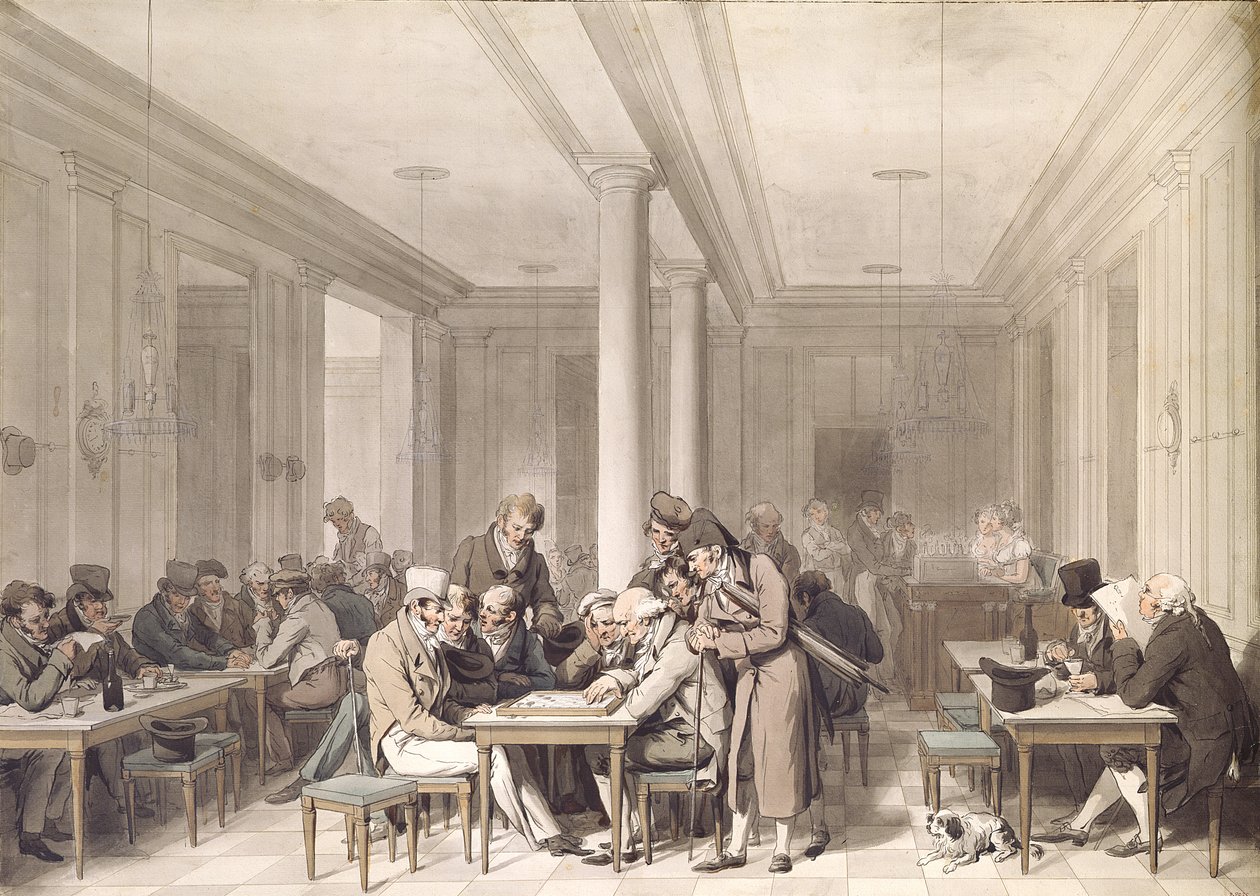 Interiér pařížské kavárny, c.1815 od Louis Leopold Boilly