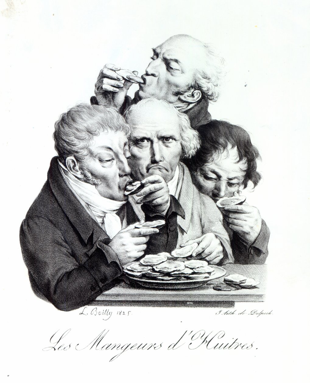 Pojídači ústřic, 1825 od Louis Leopold Boilly