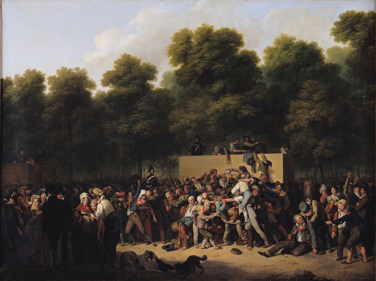 Distribuce jídla a vína na Champs-Elysees, 1822 od Louis Leopold Boilly