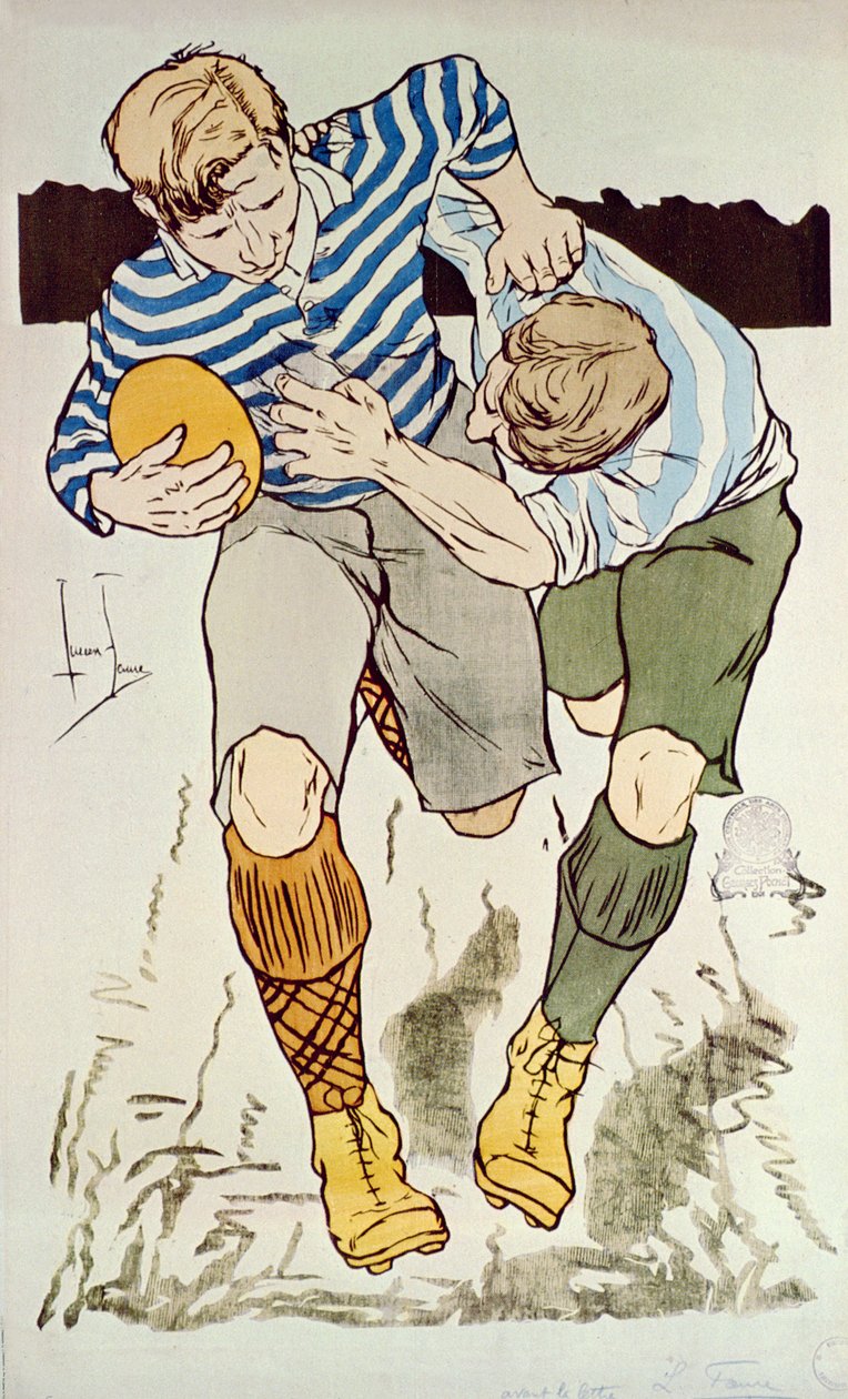 Hráči ragby, 1895 od Louis Lucien Faure Dujarric