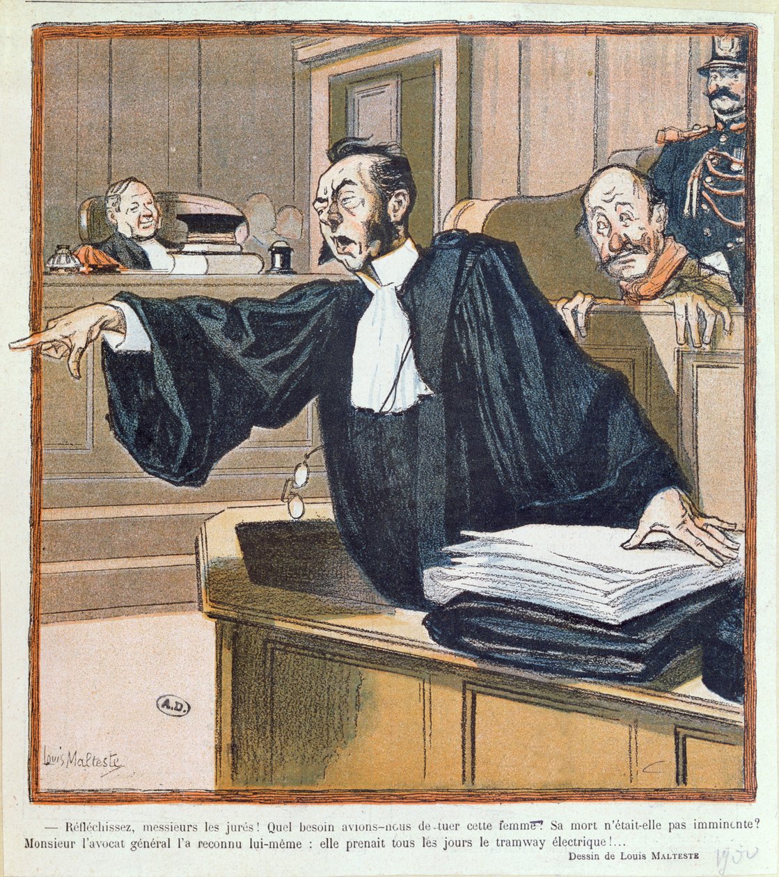 Právník oslovující porotu, 1900 od Louis Malteste