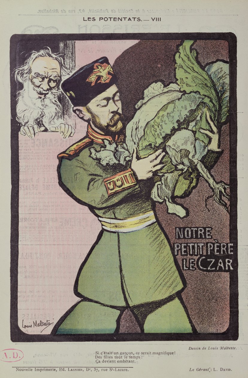 Car Mikuláš II. a Tolstoj, 1902 od Louis Malteste