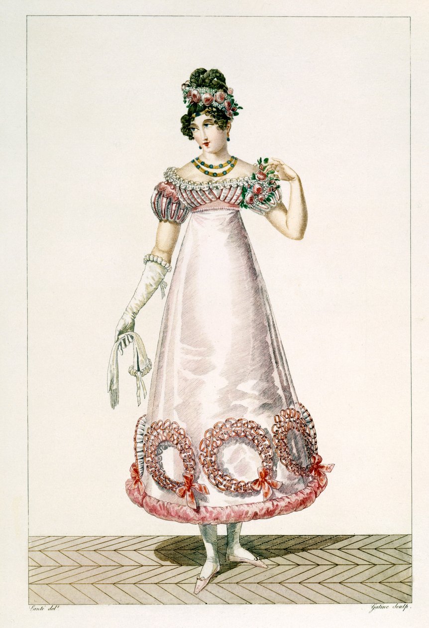 Dámské plesové šaty, vyryté Georgesem Jacquesem Gatinem (1773-1831), 1780 od Louis Marie Lante