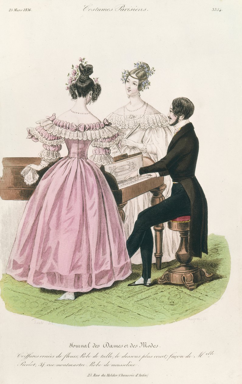 Módní deska z Journal des Dames et des Modes, 23. března 1836 od Louis Marie Lante