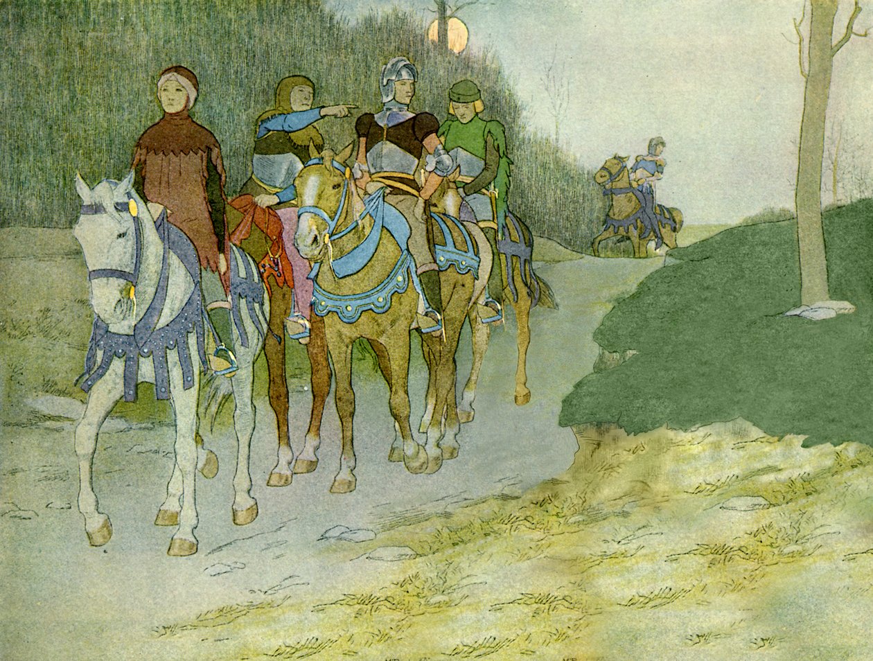 Johanka z Arku a její doprovod cestující do Chinonu od Louis Maurice Boutet de Monvel