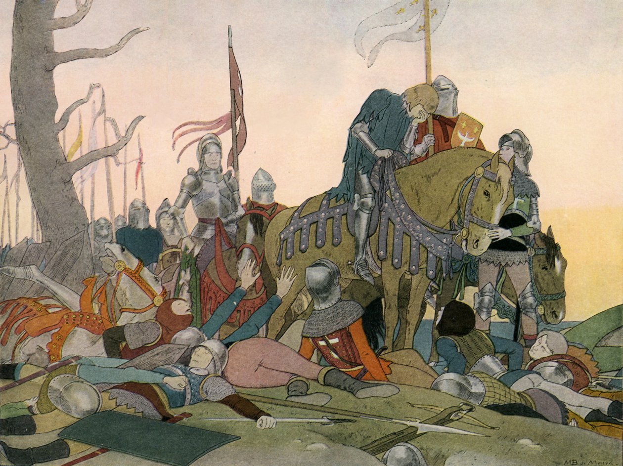 Johanka z Arku zkoumá francouzské oběti od Louis Maurice Boutet de Monvel