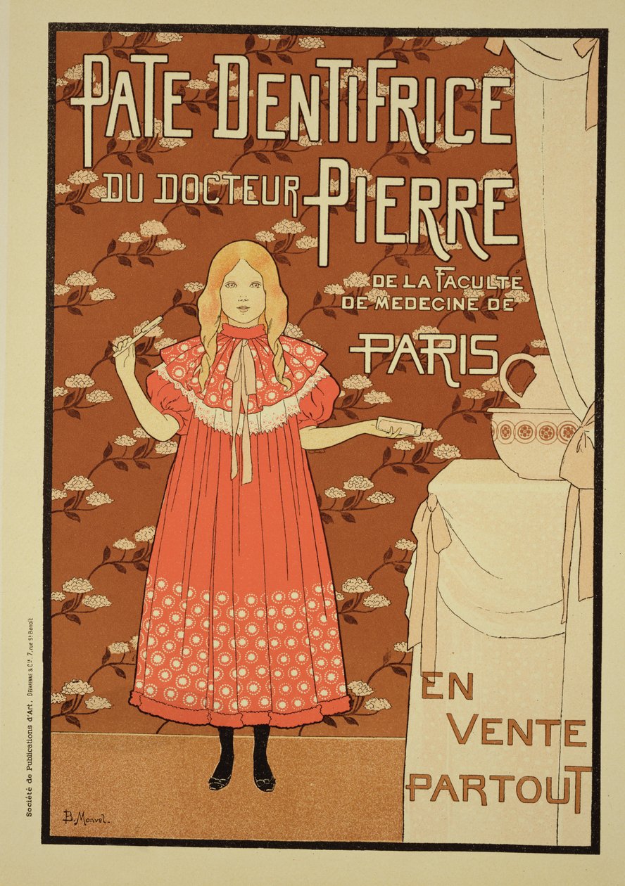 Reprodukce reklamního plakátu „Zubní pasta doktora Petra“, 1894 od Louis Maurice Boutet de Monvel