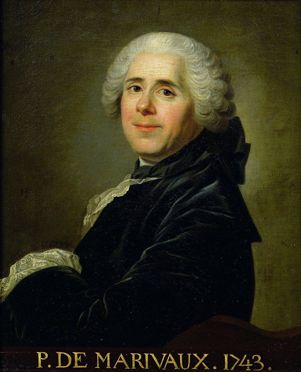 Portrét Pierra Carleta de Chamblain de Marivaux (1688-1763) 1743 od Louis Michel van Loo