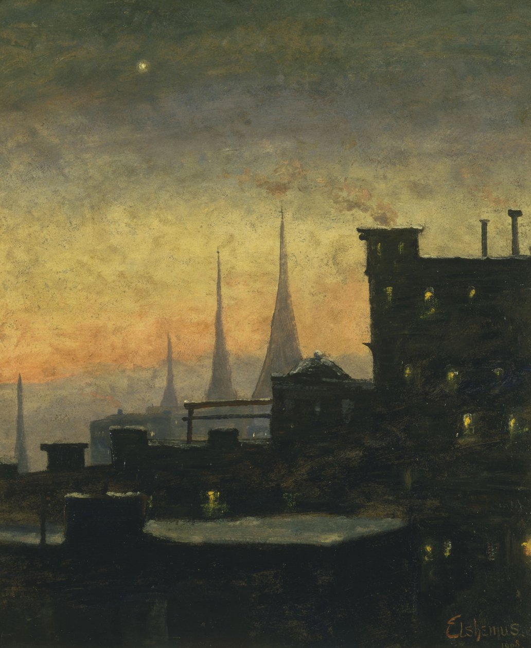 Střechy New York od Louis Michel Eilshemius