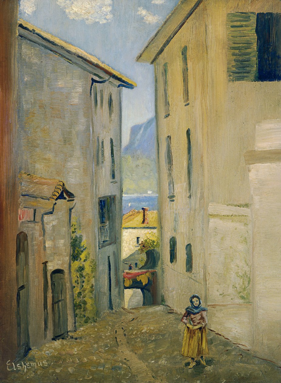 Ulice v Luganu od Louis Michel Eilshemius