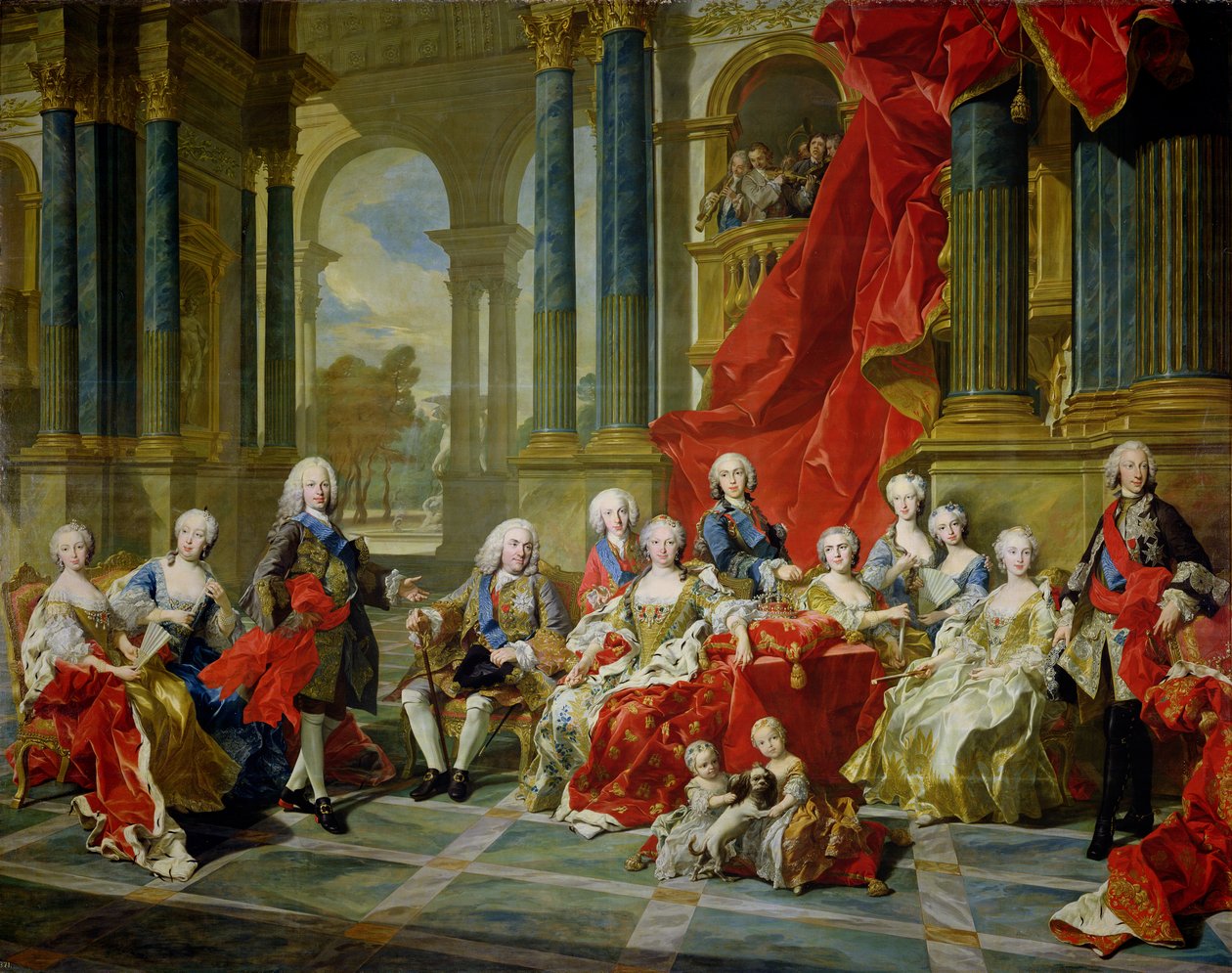 Rodina Filipa V., 1743 od Louis Michel van Loo