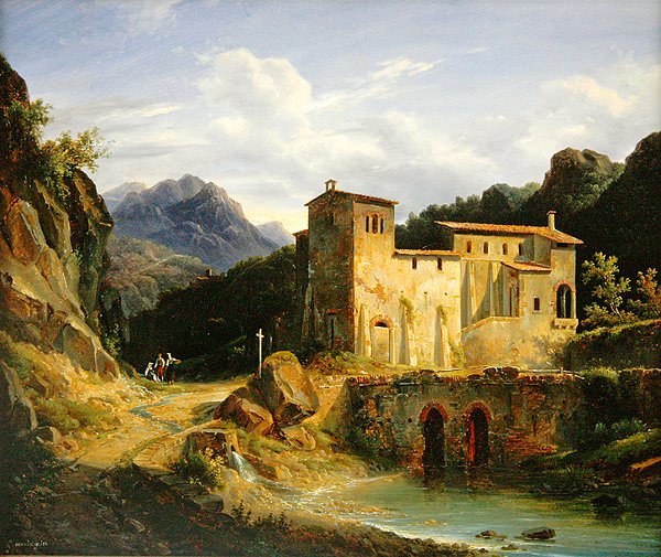 Pohled na klášter, 1827 od Louis Montvignier