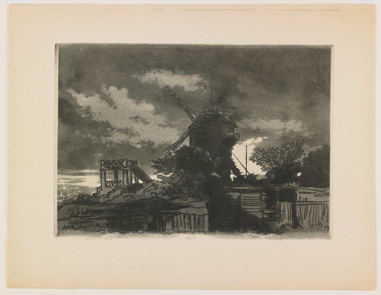 La fin de Montmartre, 1905 (lept a akvatinta) od Louis Morin