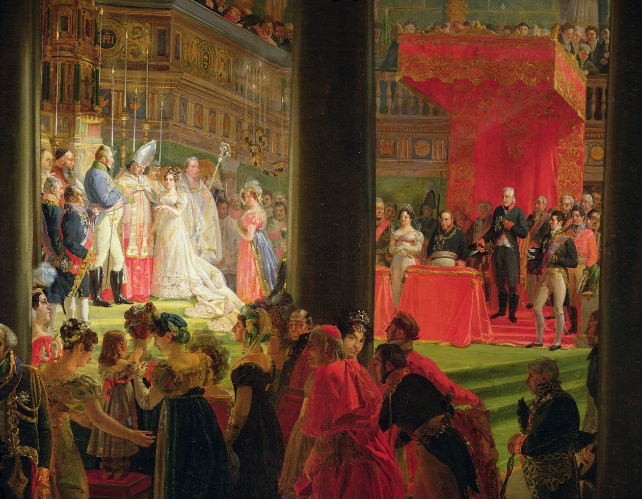 Sňatek Marie-Caroline de Bourbon, princezny ze dvou Sicílie a Charlese-Ferdinanda de France, vévody z Berry dne 17. června 1816 od Louis Nicolas Lemasle