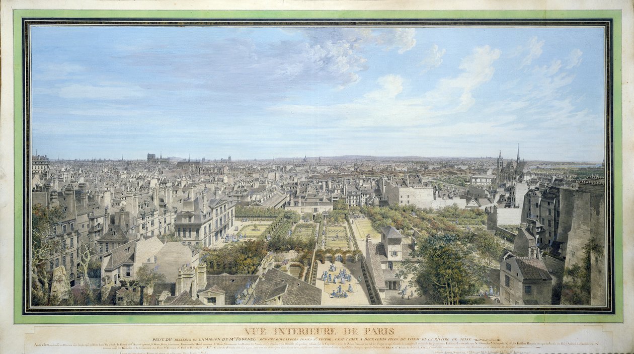 Panoramatický pohled na Paříž směrem na sever, 1786 od Louis Nicolas de Lespinasse