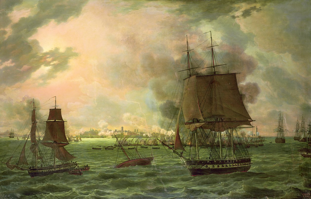 Bombardování Cádizu Francouzi 23. září 1823, 1824 od Louis Philippe Crepin