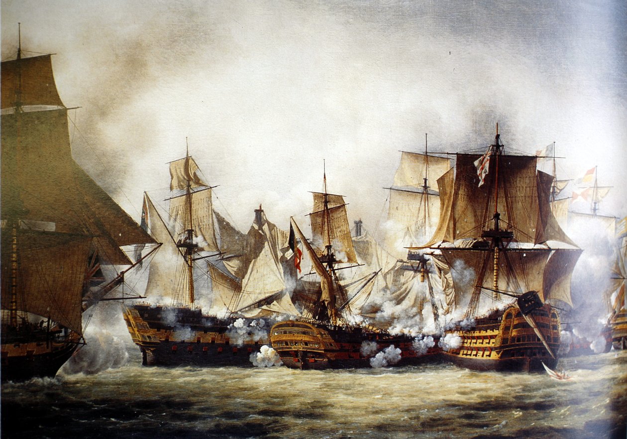 Scéna bitvy u Trafalgaru od Louis Philippe Crepin