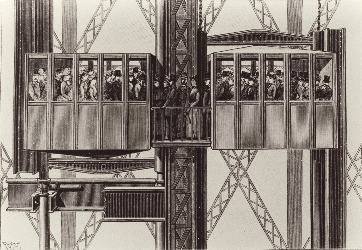 Design pro výtah, Gustave Eiffel od Louis Poyet