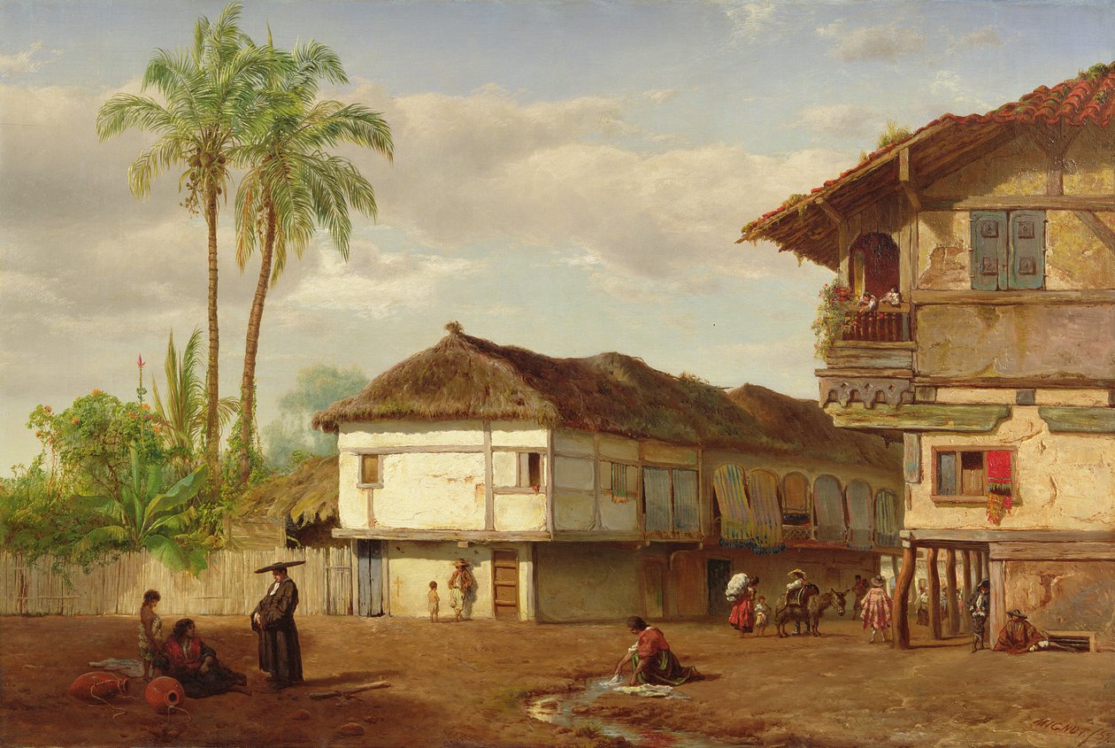 Street View Guayaquil, Ekvádor, 1859 od Louis Rémy Mignot