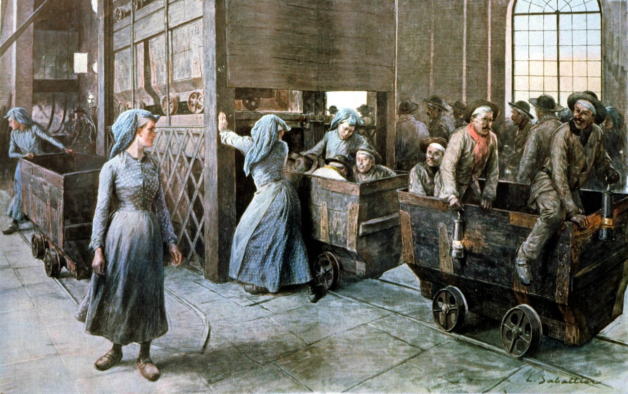 Les Mineurs, kolem roku 1900 od Louis Remy Sabattier