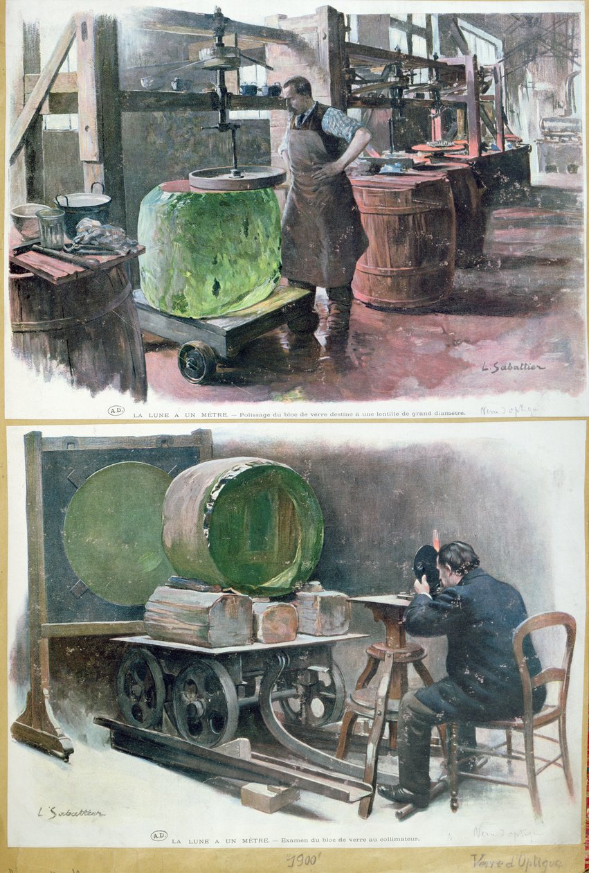 Výroba skla pro optické čočky, 1900 od Louis Remy Sabattier