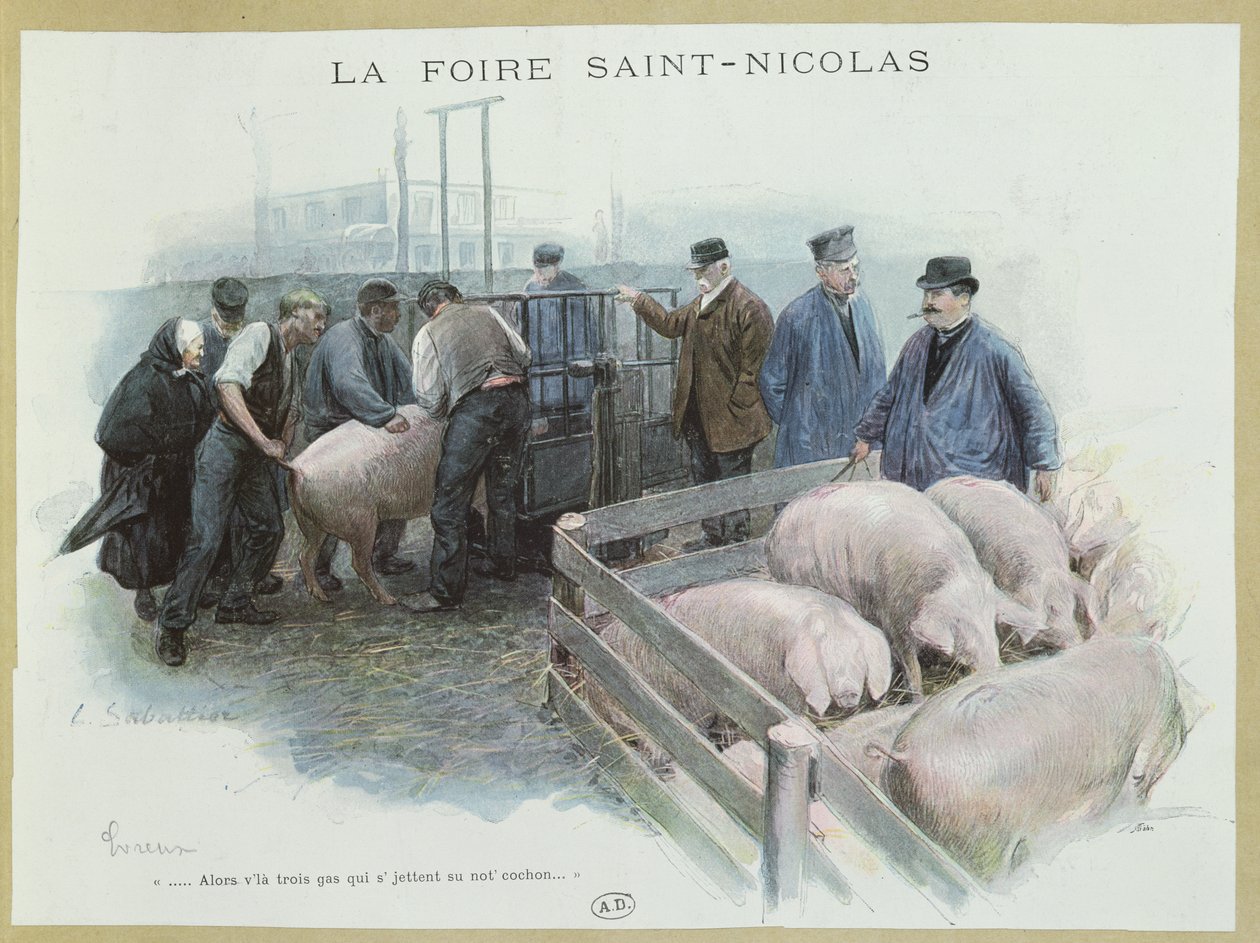Veletrh Saint-Nicolas v Evreux, počátek 20. století od Louis Remy Sabattier