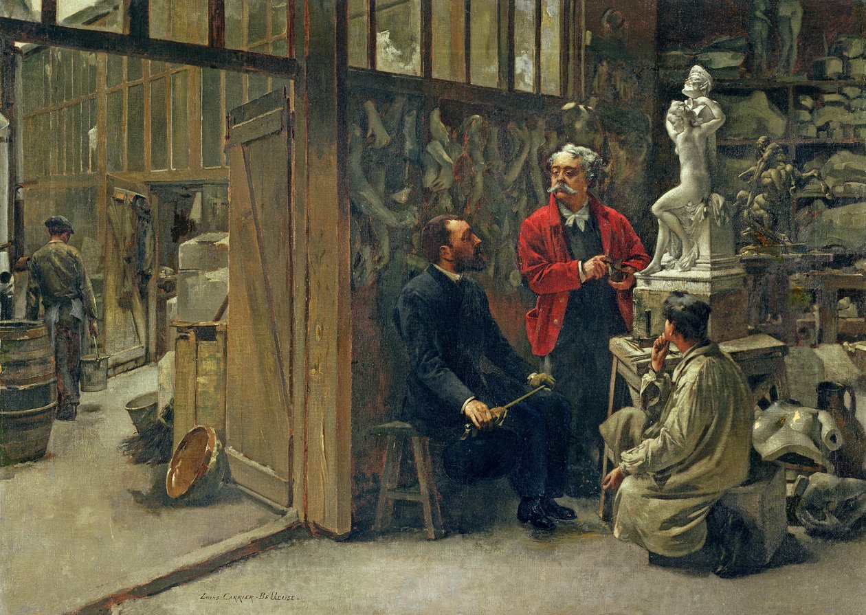 The Sculptors Studio, c.1870 od Louis Robert Carrier Belleuse