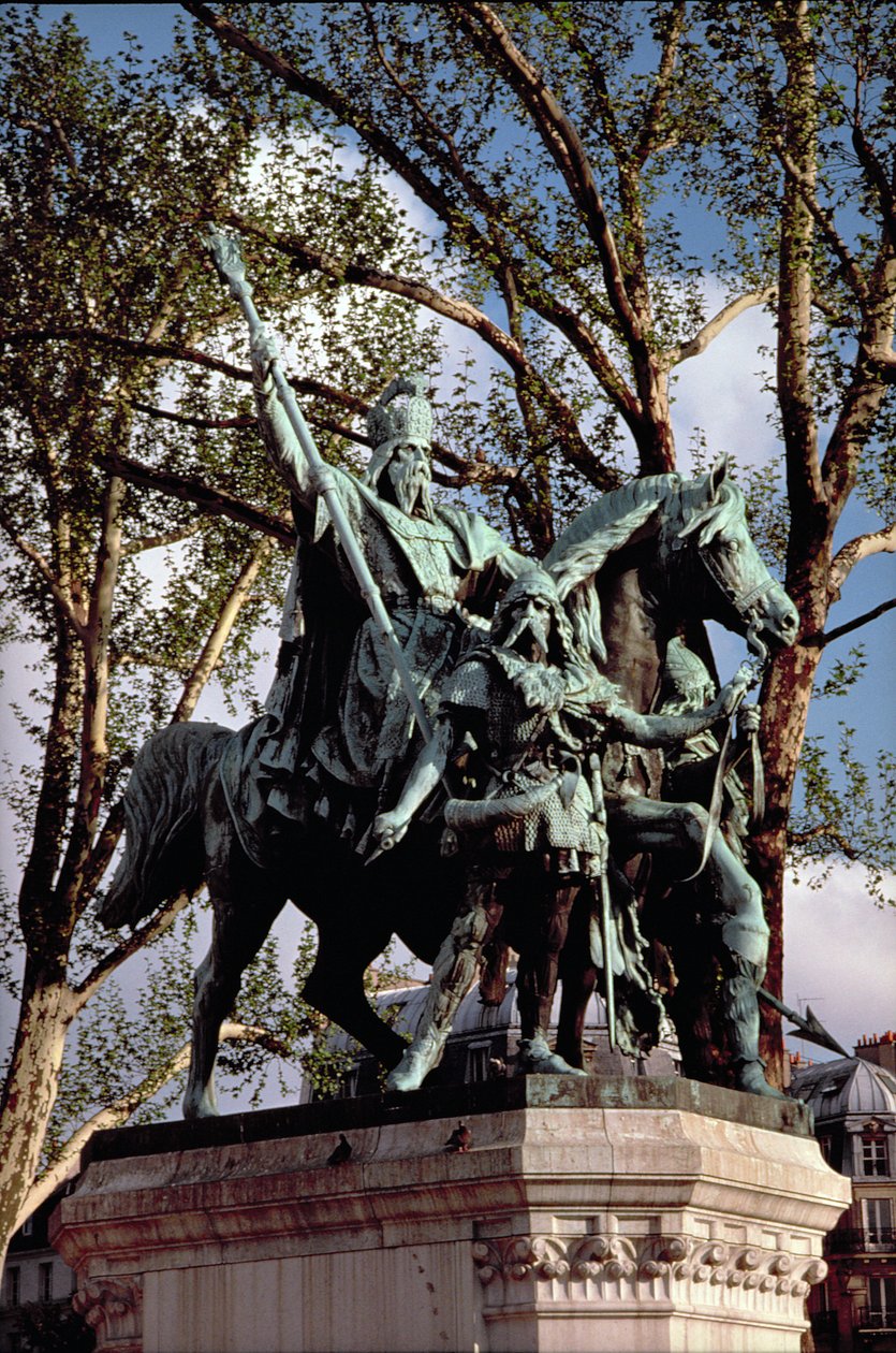 Karel Veliký (Carolus Magnus, Karel Veliký) (747-814) král Franků a křesťanský císař Západu, 1878 (bronz) od Louis Rochet