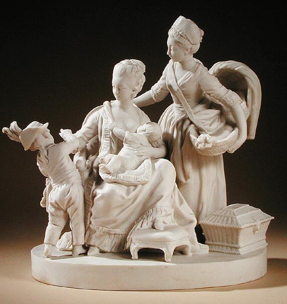 The Nursemaid, 1774 (sušenkový porcelán) od Louis Simon Boizot
