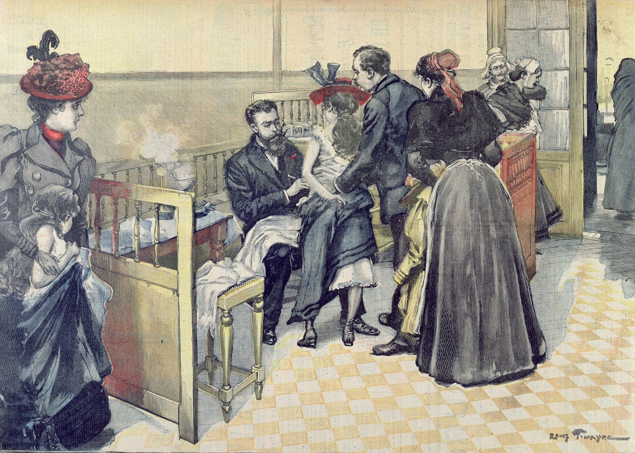 Očkování proti vzteklině v Pasteurově institutu, kolem roku 1900 od Louis Tinayre