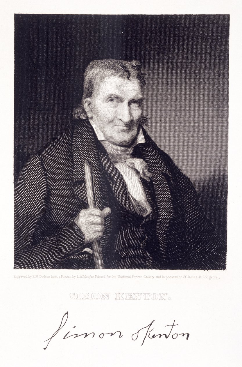 Simon Kenton (1755-1836) rytý Richard W. Dodson (1812-67) od Louis W. Morgan