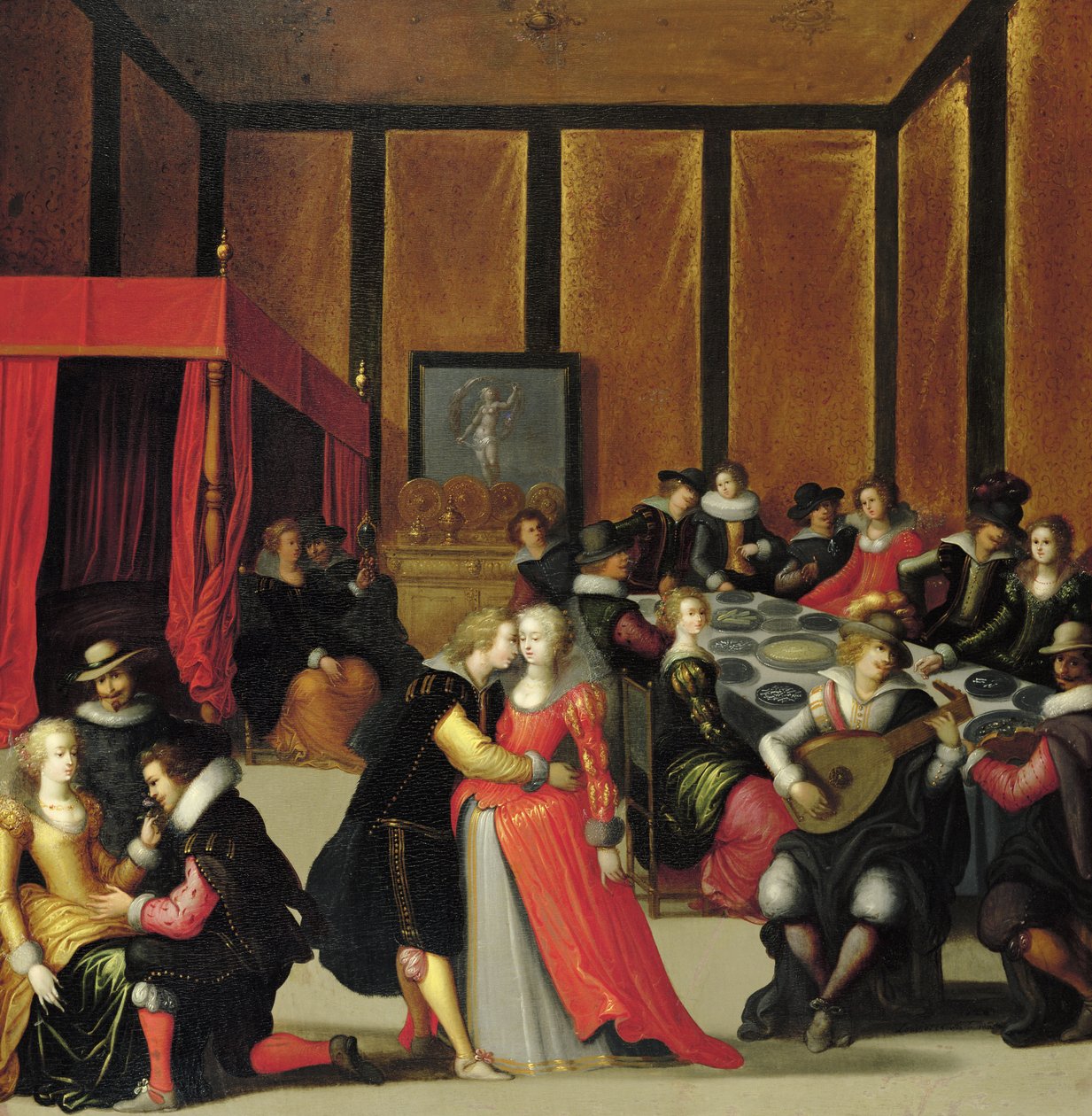 Scene Galante nebo The Five Senses od Louis de Caullery