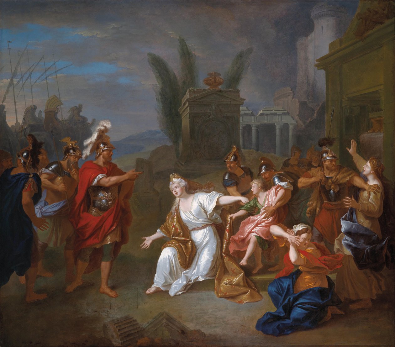 Odysseus požaduje od Andromache chlapce Astyanaxe od Louis de Silvestre