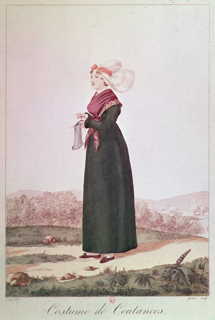 Dámský kostým z Coutances, vyrytý Georges Jacques Gatine od Louis Marie Lante